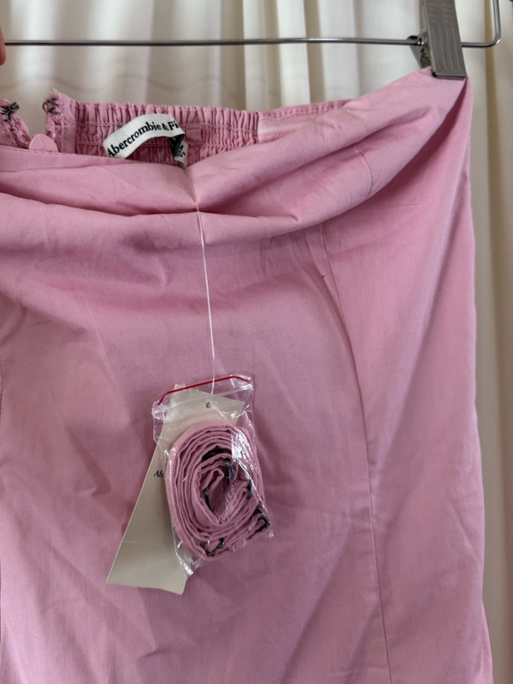 Abercrombie & Fitch Strapless Bubble Hem Light Pink‎ Mini Dress Sz M Spring - Picture 6 of 7
